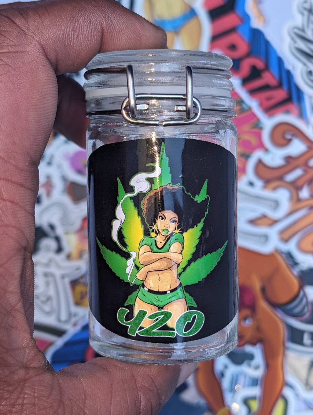 weed girl 420 stash jar regular